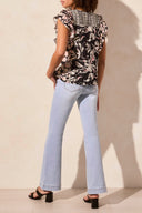 Tribal Ladies Coco Milk Mixed Print Blouse