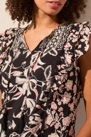 Tribal Ladies Coco Milk Mixed Print Blouse