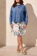 Tribal Ladies Coastline Size Inclusive Light denim Overshirt