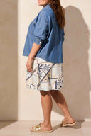 Tribal Ladies Coastline Size Inclusive Light denim Overshirt