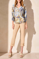 Tribal Ladies Green Moss 3/4 Sleeve Button Front Blouse