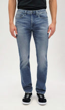 Buffalo Mens Crinkled Mid Blue Straight Six Jeans