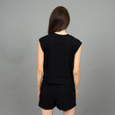 RD Style Ladies Black Miva Sleeveless Muscle Tank Top