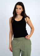 Rd Style Ladies Black Ama Scoop Neck Tank