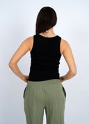 Rd Style Ladies Black Ama Scoop Neck Tank