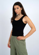 Rd Style Ladies Black Ama Scoop Neck Tank