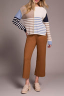 Tribal Ladies Sandstone LS Boat Neck Sweater