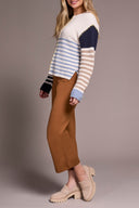 Tribal Ladies Sandstone LS Boat Neck Sweater