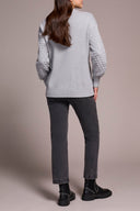 Tribal Ladies Grey Mix LS Crew Neck Sweater