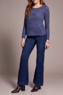 Tribal Ladies Marine LS Boat Neck Sweater