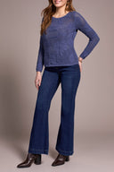 Tribal Ladies Marine LS Boat Neck Sweater