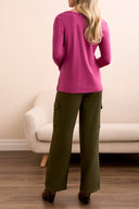 Tribal Ladies Roseberry Scoop Neck Top w/Side Slits