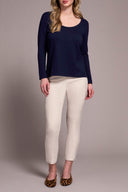 Tribal Ladies Nightfall Scoop Neck Knit Top w/Side Slits