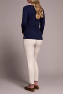 Tribal Ladies Nightfall Scoop Neck Knit Top w/Side Slits