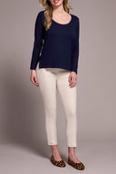 Tribal Ladies Nightfall Scoop Neck Knit Top w/Side Slits