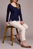 Tribal Ladies Nightfall Scoop Neck Knit Top w/Side Slits