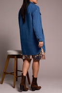 Tribal Ladies Bluebliss Long Button Front Quilted Jacket