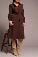 Tribal Ladies Cocoa LS Shirt Dress