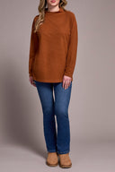 Tribal Ladies Ginger Spice Funnel Neck Tunic w/Side Slits