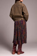 Tribal Ladies Cocoa Zipped Front Side Tab Pu Jacket