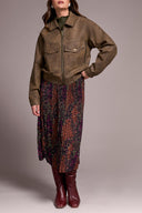 Tribal Ladies Cocoa Zipped Front Side Tab Pu Jacket