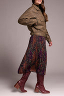 Tribal Ladies Cocoa Zipped Front Side Tab Pu Jacket