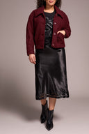 Tribal Ladies Passion Plum Button Front Boucle Jacket