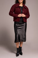 Tribal Ladies Passion Plum Button Front Boucle Jacket