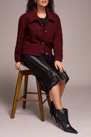 Tribal Ladies Passion Plum Button Front Boucle Jacket