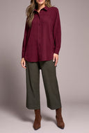 Tribal Ladies Passion Plum Flowy Raglan Sleeve Shirt