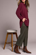 Tribal Ladies Passion Plum Flowy Raglan Sleeve Shirt