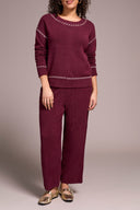 Tribal Ladies Wine LS Crew Neck Sweater