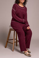 Tribal Ladies Wine LS Crew Neck Sweater