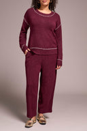 Tribal Ladies Wine LS Crew Neck Sweater