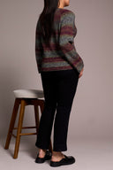 Tribal Ladies Wine LS V-Neck Sweater