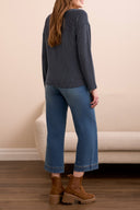 Tribal Ladies Marine LS Notch Collar Top