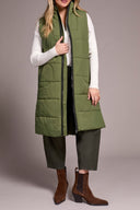 Tribal Ladies Chive Zip Front Quilted Vest