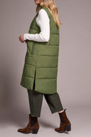 Tribal Ladies Chive Zip Front Quilted Vest