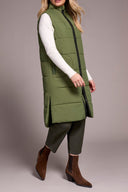 Tribal Ladies Chive Zip Front Quilted Vest