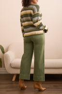 Tribal Ladies Chive LS U-Neck Sweater