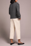 Tribal Ladies Black LS Crew Neck Top w/Cuff