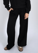 RD Style Ladies Black Prida Soft Knit Drawstring Pull On Straight Leg Pants