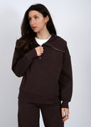RD Style Ladies Umber Seam Mel Soft Knit Half Zip Pullover