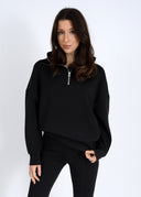 RD Style Ladies Black Seanni Soft Knit LS Half Zip Pullover