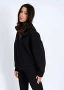 RD Style Ladies Black Seanni Soft Knit LS Half Zip Pullover