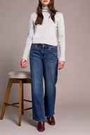 Tribal Ladies Antique Blue Sophia Curvy Hugging Wide Leg Jeans