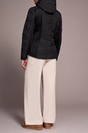 Tribal Ladies Black LS Zip Front Puffer w/Removable Hood