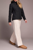 Tribal Ladies Black LS Zip Front Puffer w/Removable Hood