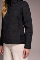 Tribal Ladies Black LS Zip Front Puffer w/Removable Hood