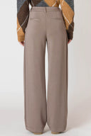 Dex Ladies Dark Taupe Wide Leg Knit Trouser